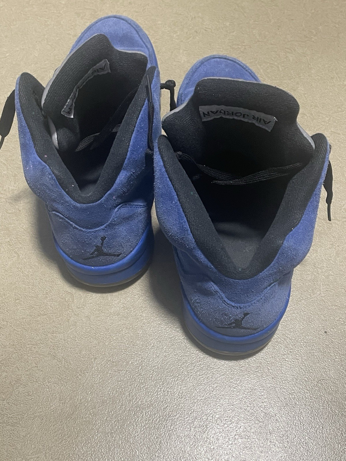 Jordan Air Jordan 5 Men’s Mid Top Suede Sneaker Blue Black Gray Lace-Up