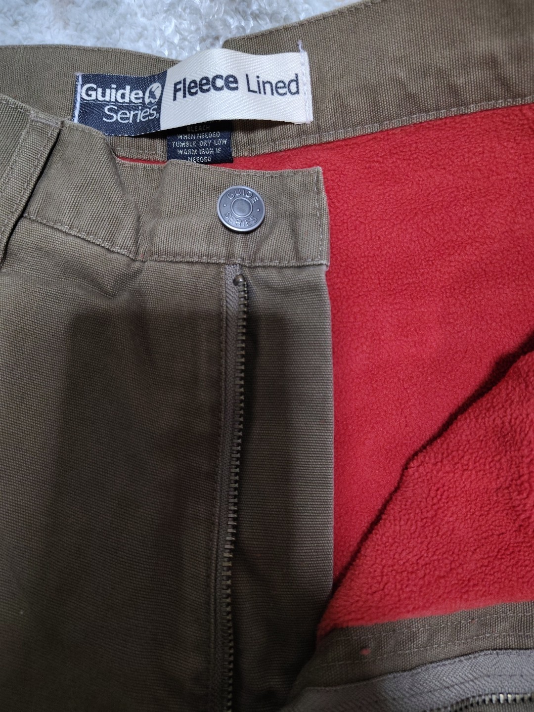 Guide Series Fleece Lined Multi Pocket Insulated Cotton Canvas Pants Sz 30 x 30