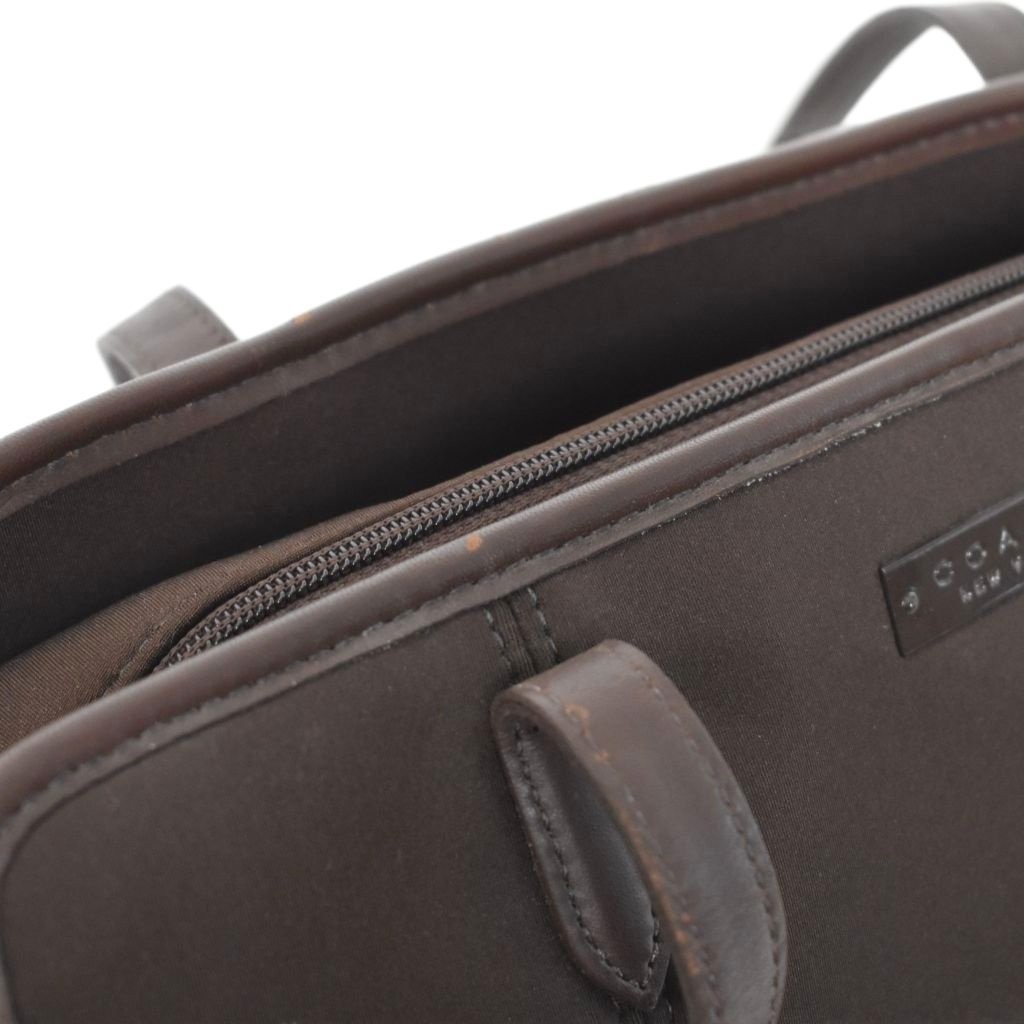 Coach Tote Bag Brown Canvas Ladies Handbag Logo Charm AB Condition 10×11.6in