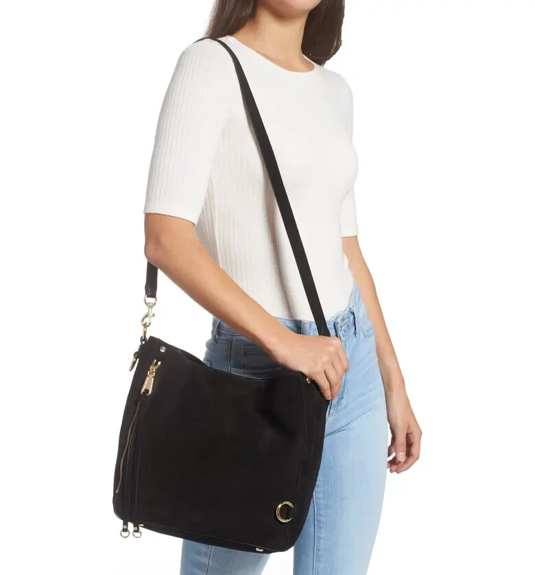 NWT Rebecca Minkoff MAB Leather Hobo Shoulder Crossbody Bag NAVY Suede AUTHENTIC