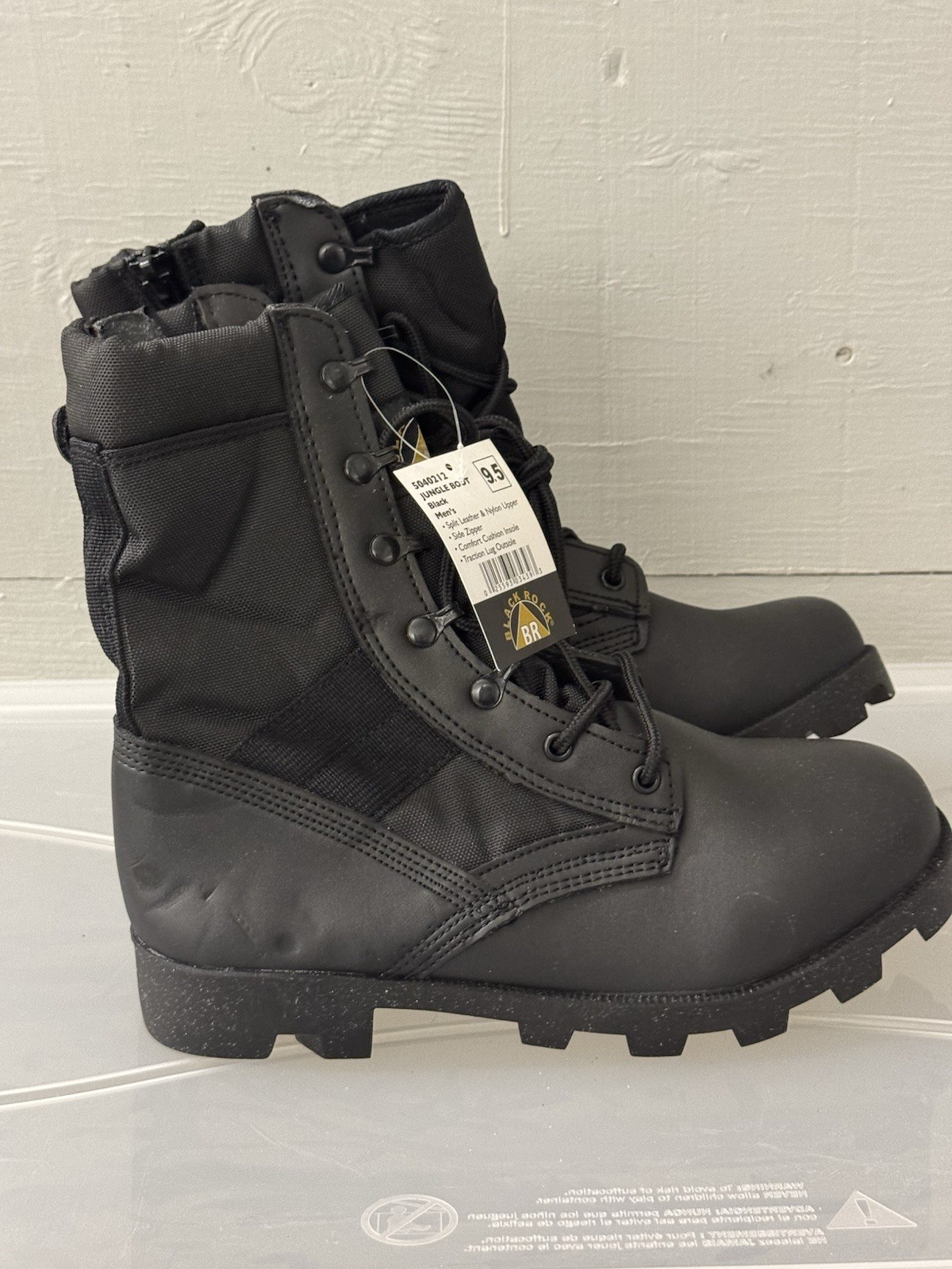 Black Rock Jungle Boots Black Size 9.5 Tactical Military Combat Side Zip NWOB