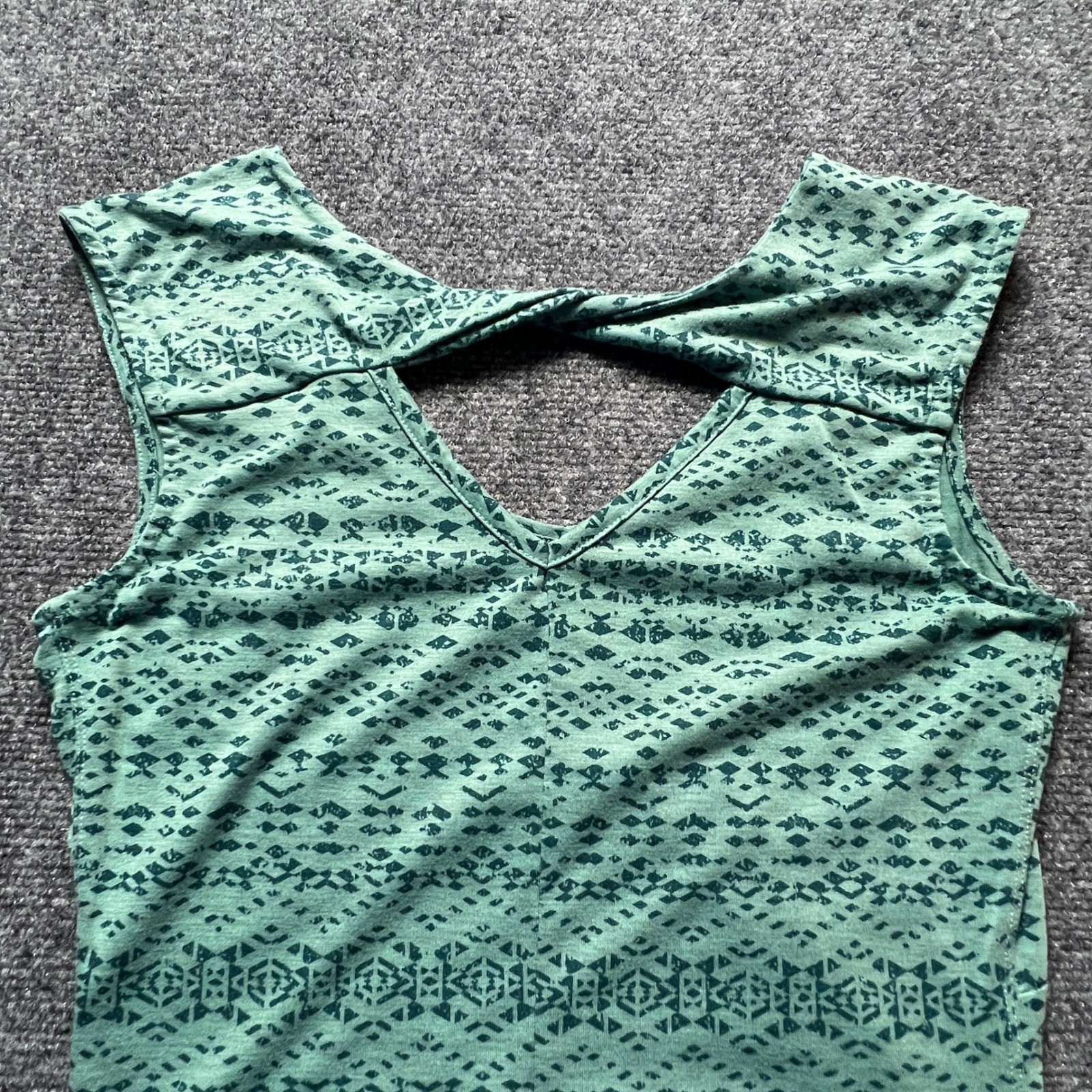 Marmot Green Geometric Print Sleeveless Keyhole Back Active Dress Womens XS