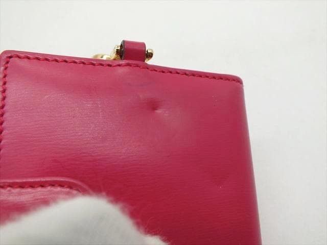 Authentic Loewe Leather Cover Memo Pad Style Keychain Pink Gold Hardware Women’s