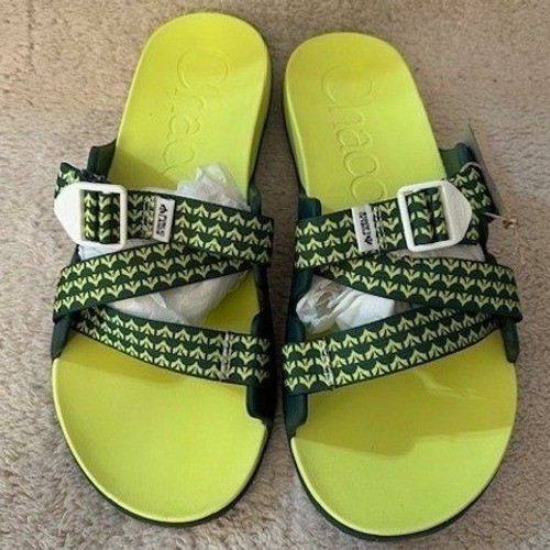 Chaco Mens Chillos Slide Public Lands Evergreen Sandals JCH198445 Green Lime 15