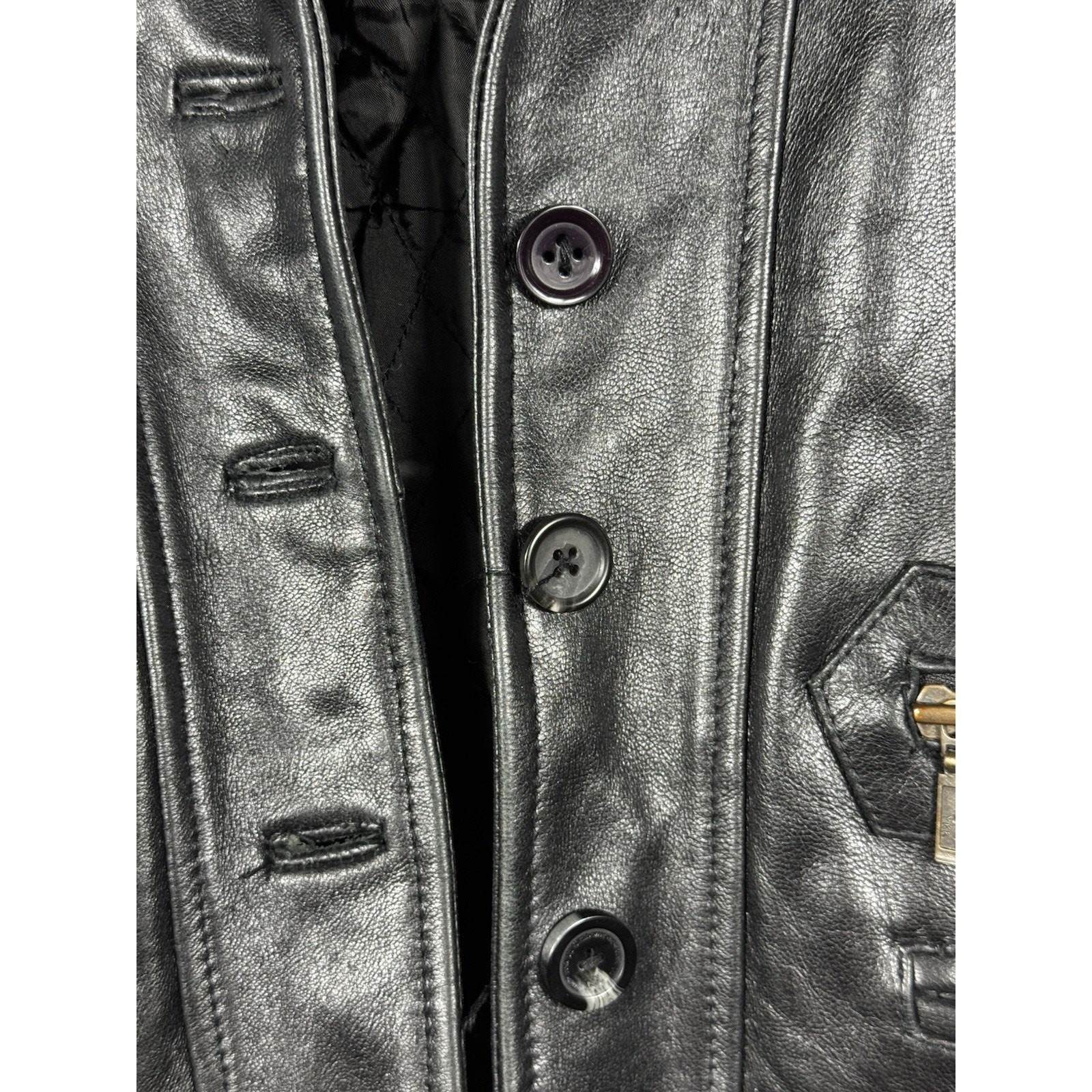 Vtg Superior NY Collection Black Leather Jacket Women’s L Quilted Lining USA