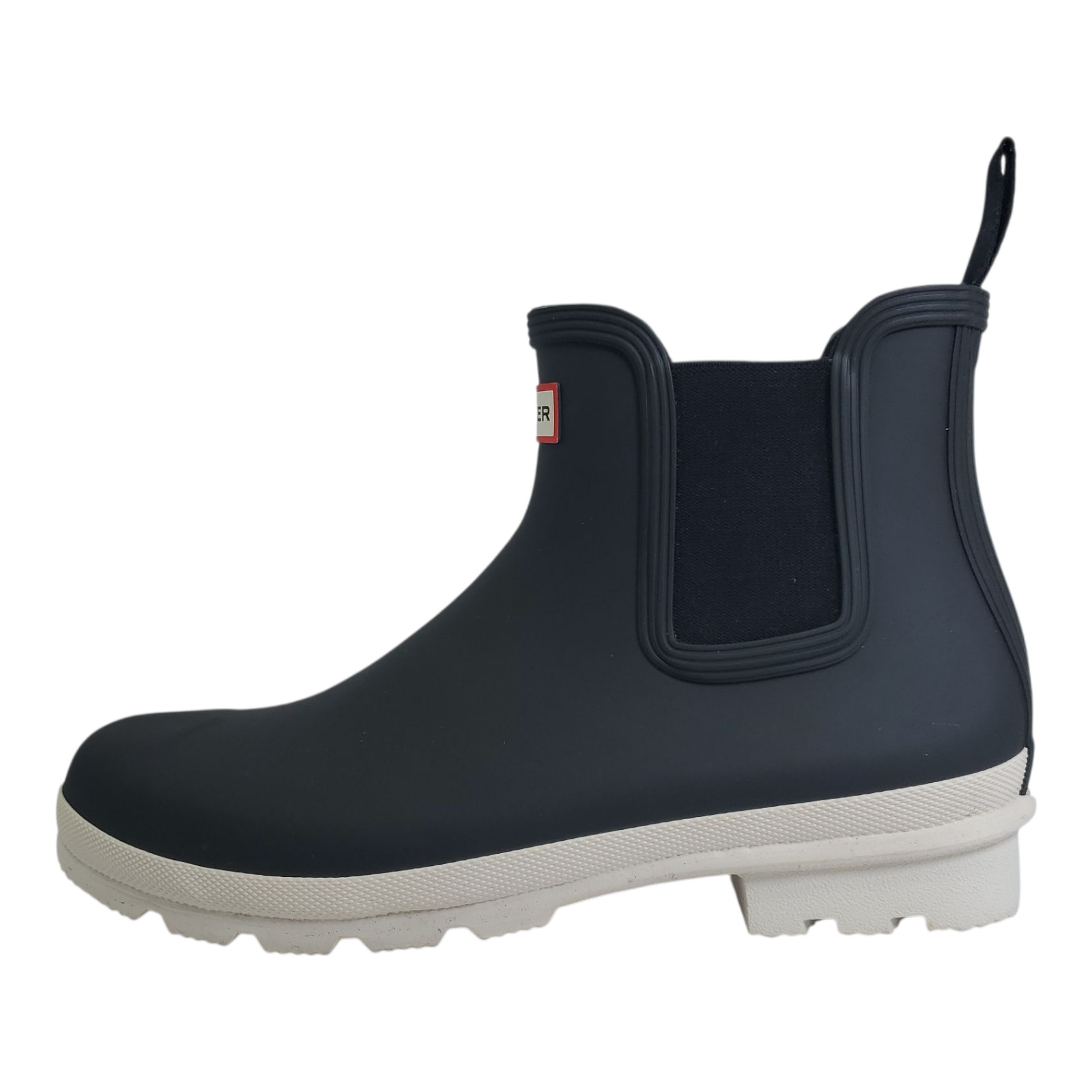 Hunter Original Men’s Chelsea Rain Boots, Black/White Willow, 12 Medium US