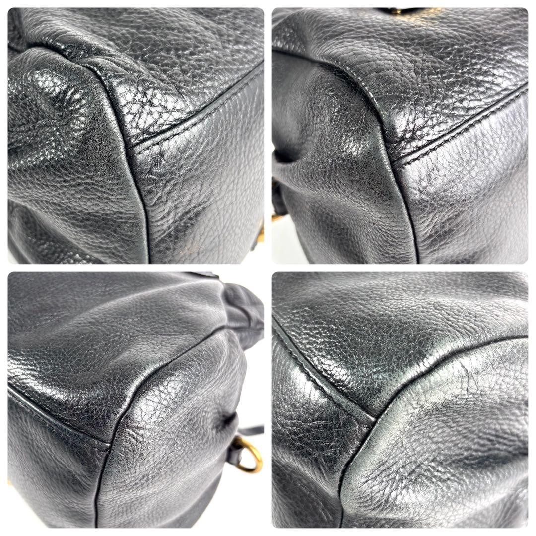 Marc by Marc Jacobs Classic Q Black Leather 2 Way Shoulder Bag Y2K Auth e76