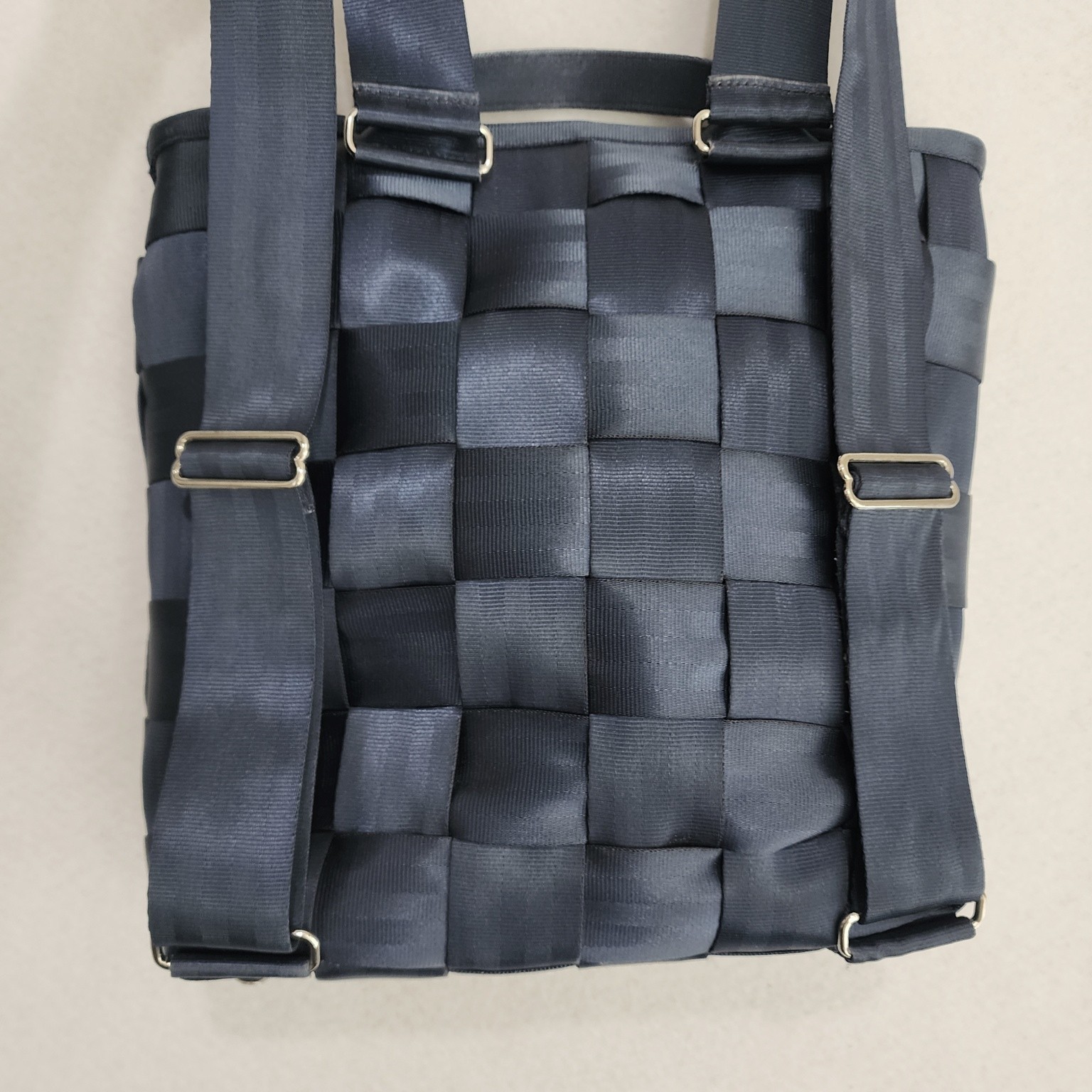 Harveys Backpack Original Seatbelt Blue Woven Inner Pocket Adjustable Shoulder