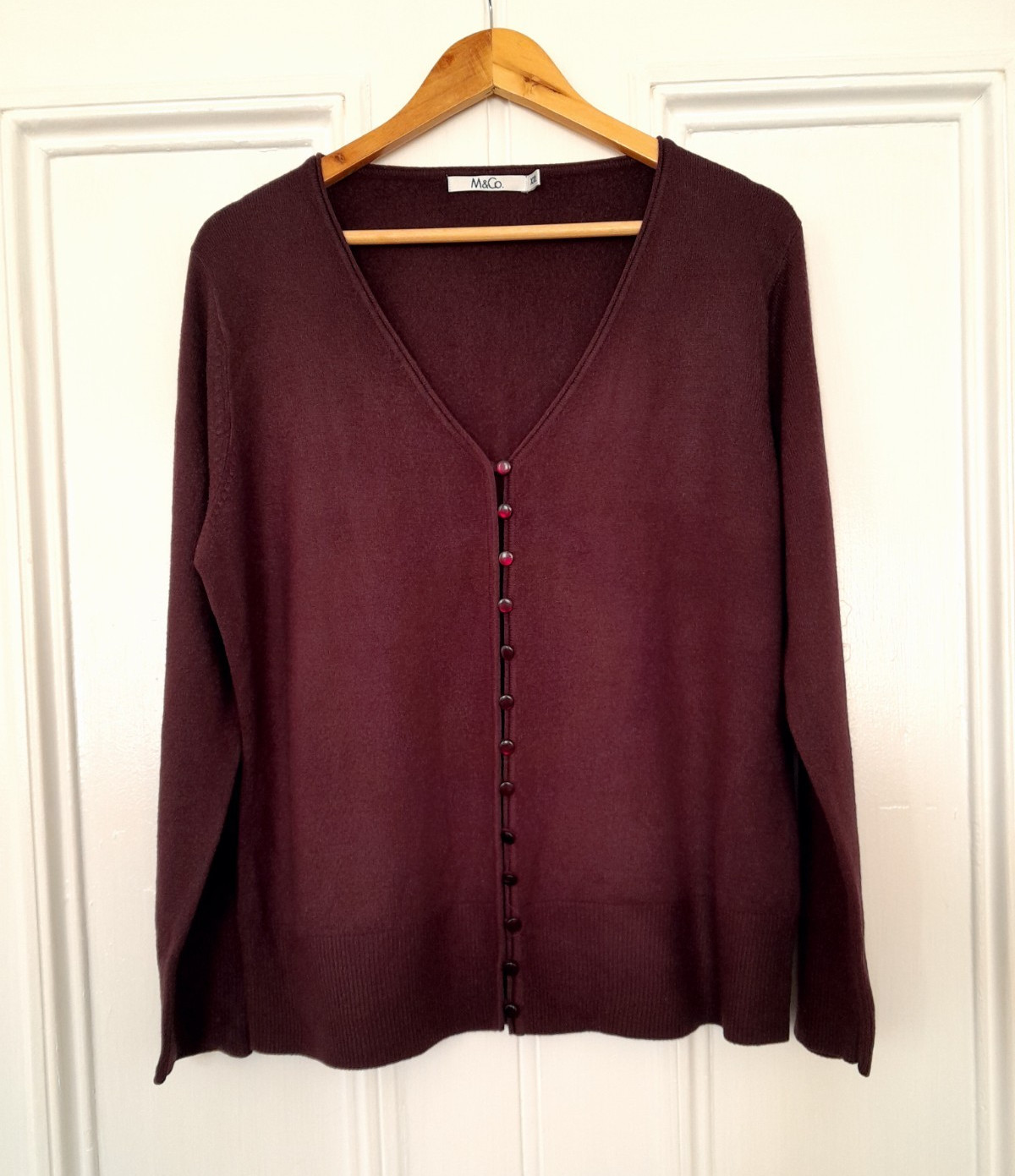 M&CO Dark Purple Button Up Cardigan size 2XL XXL