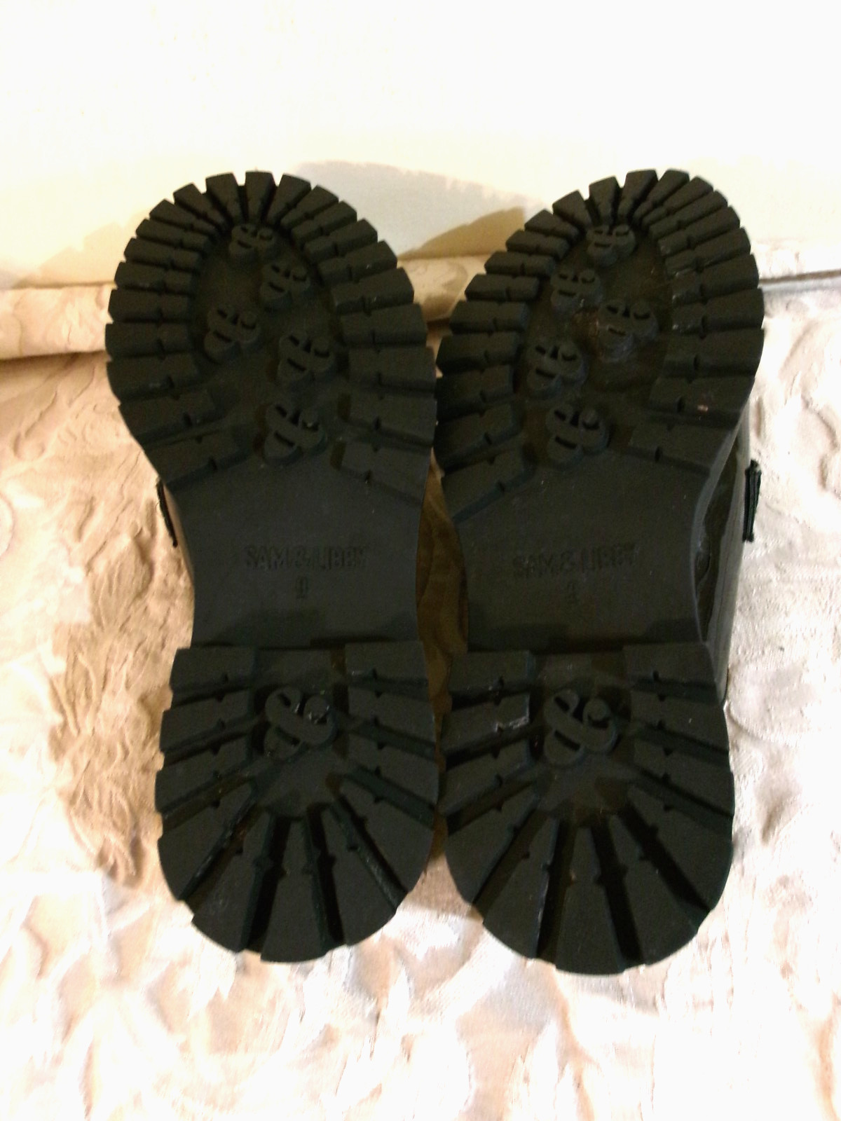 Sam & Libby Reese Black Patent Leather Mules Chain Loafers Chucky Platform