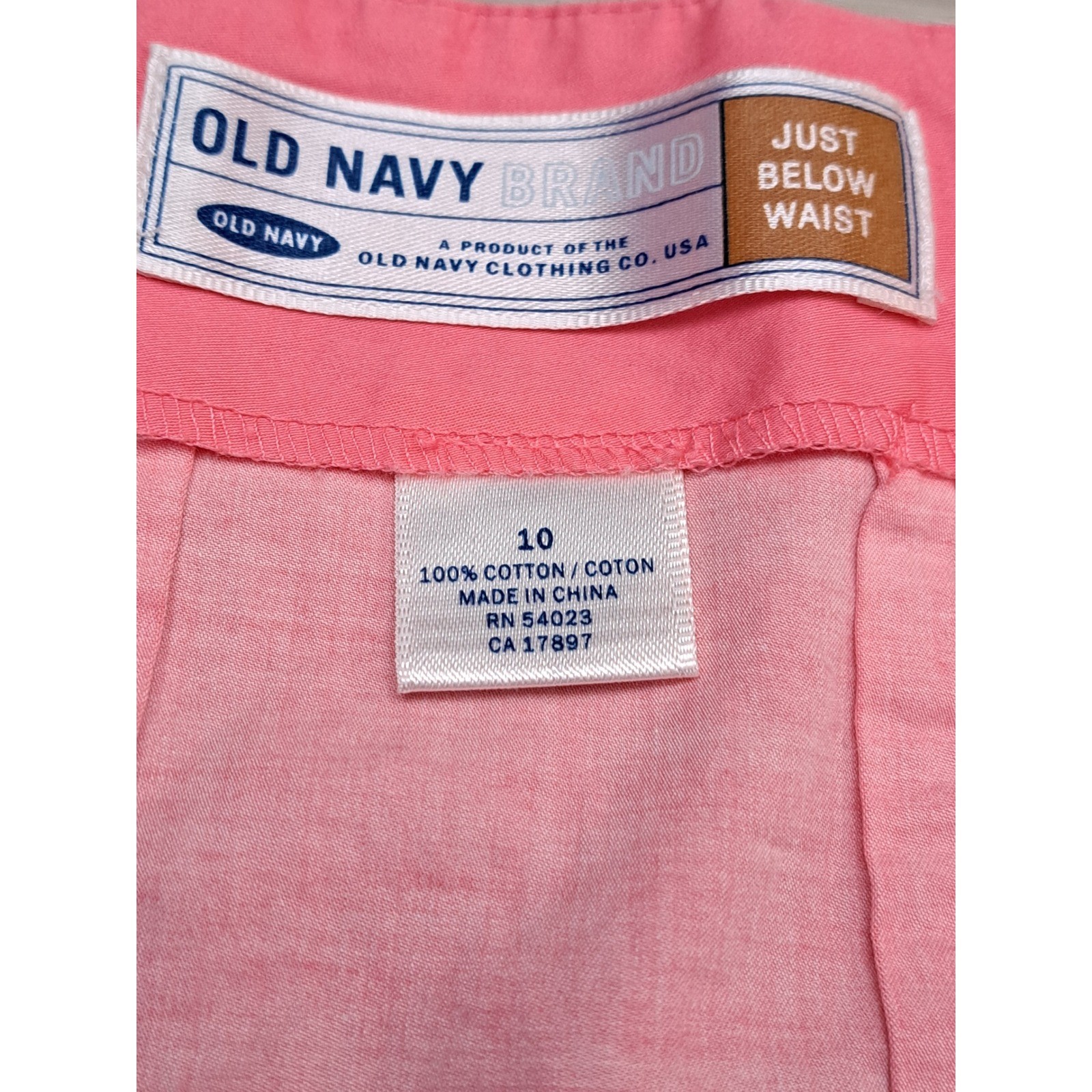 Old Navy Pink Tropical Border Print A-Line Skirt Just Below Waist Size 10 Y2K