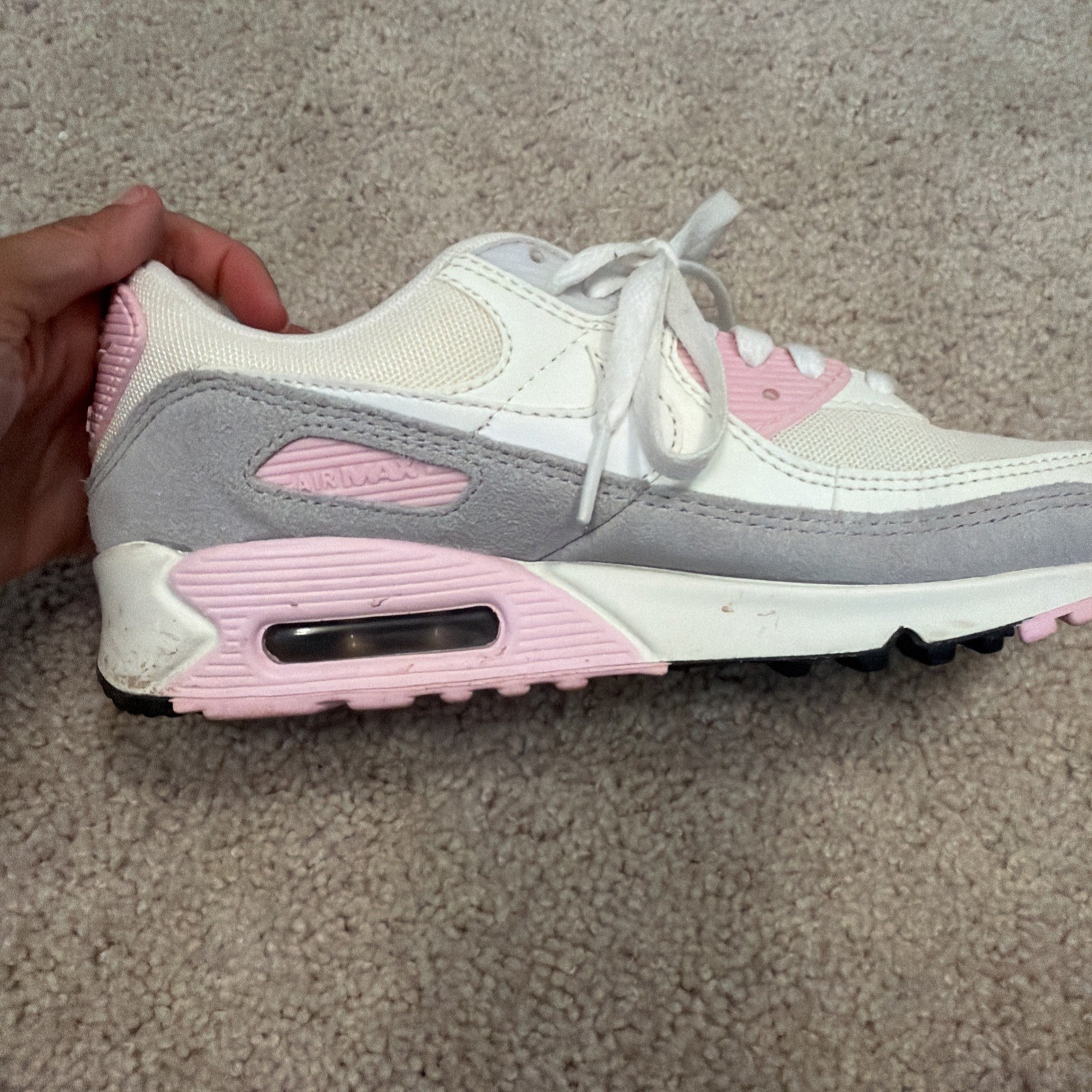 Nike Women’s Air Max 90 Shoes Sneakers White/Medium Soft Pink FN7489-100 US 4-11