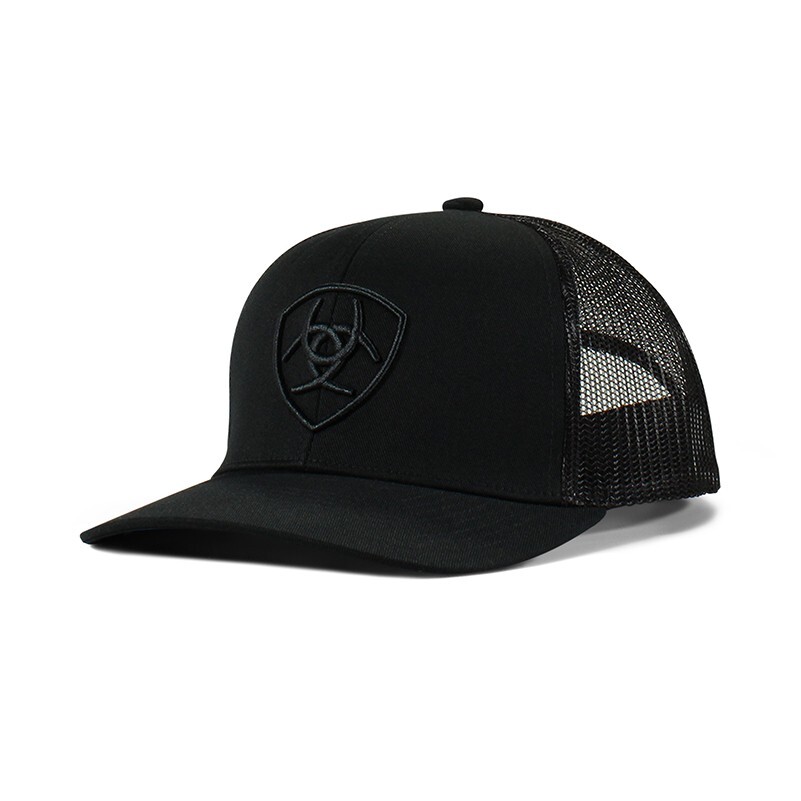 ARIAT Men’s Black on Black Logo Ball Cap