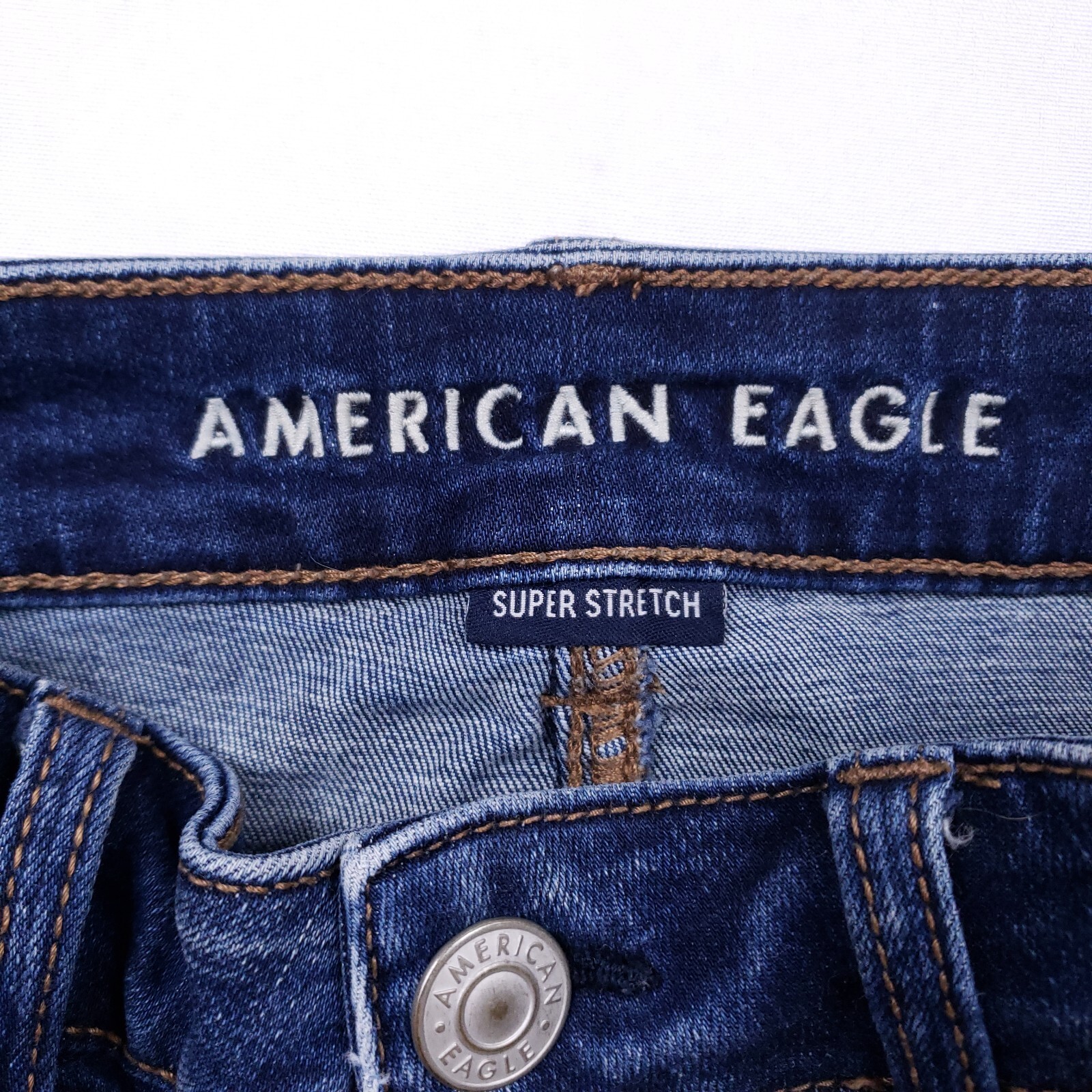 American Eagle Shortie Denim Shorts 26 in Blue Frayed Hem Coastal Cowgirl Chic