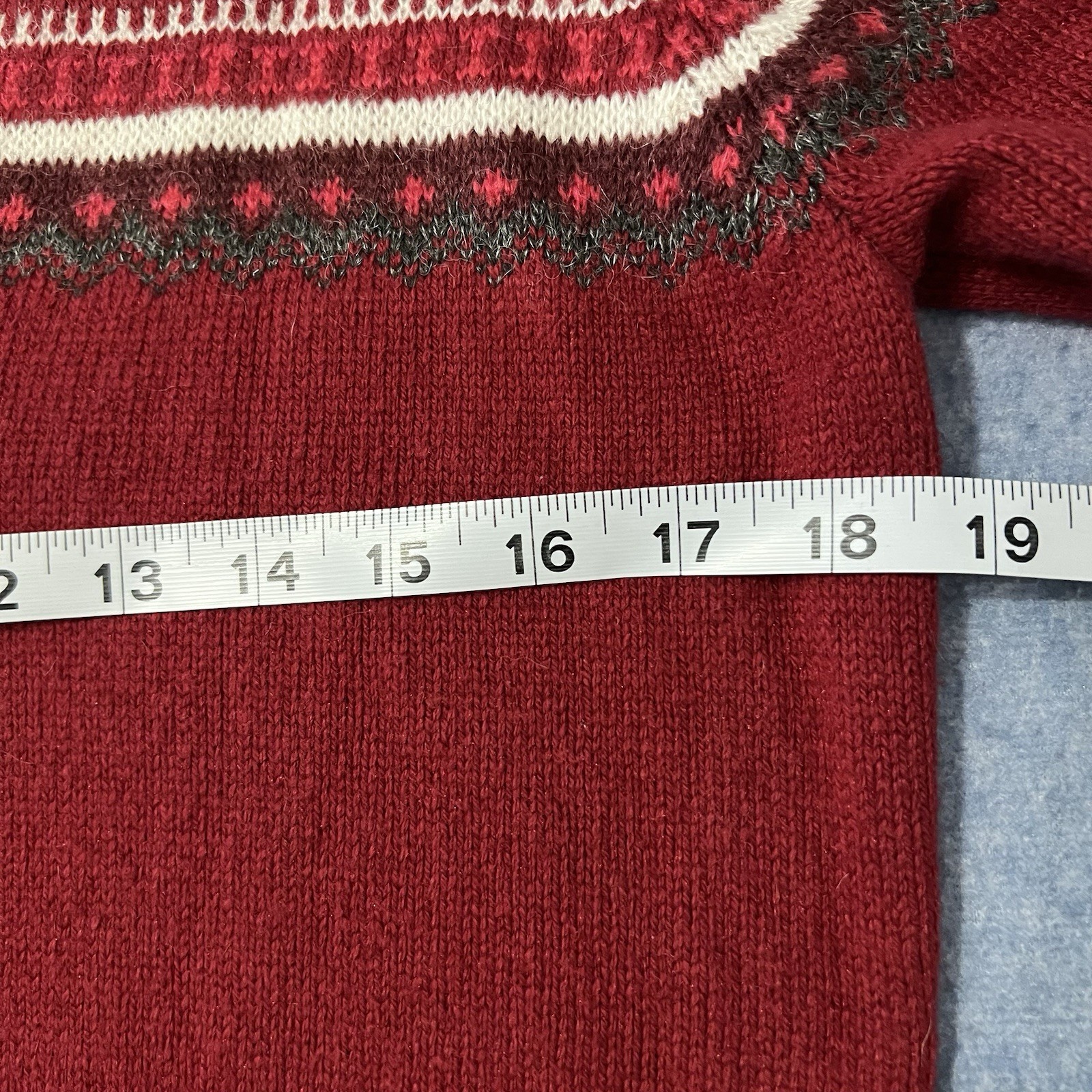 Liz Claiborne Fair Isle Cotton Wool Blend Cardigan Sweater Small Pockets Fall