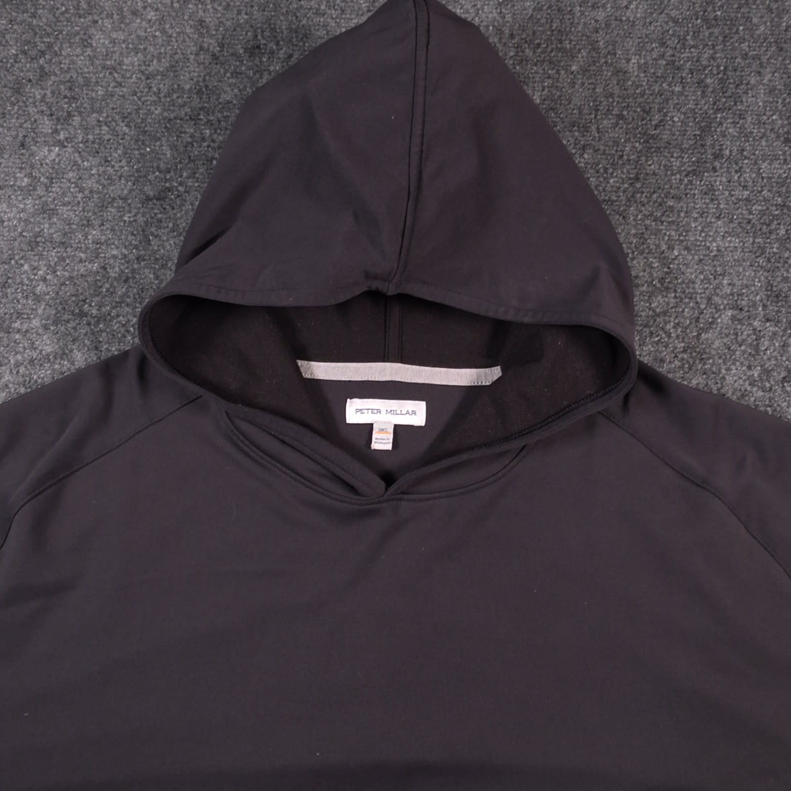 Peter Millar Pine Performance Hoodie Mens 3XL Black Lightweight Moisture Wicking