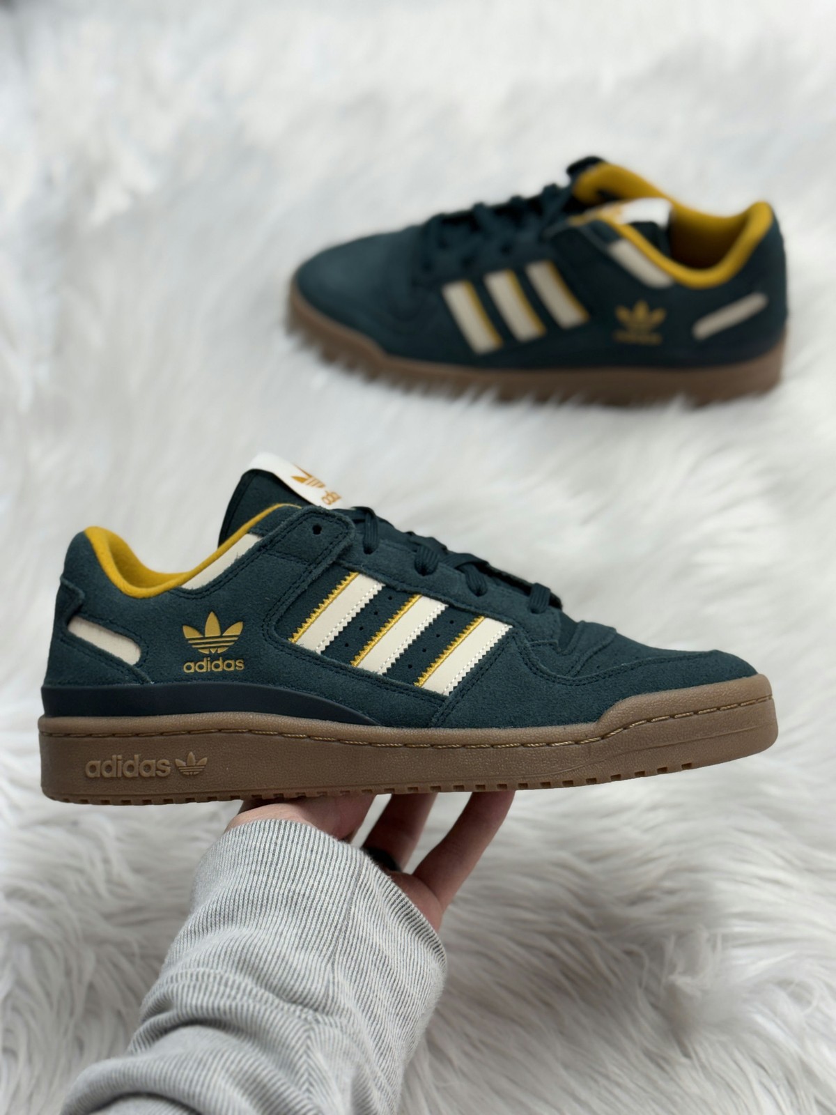Adidas Forum Low CL Aurora Ivy White Preloved Yellow Mens JQ2656 NEW Multi Sz