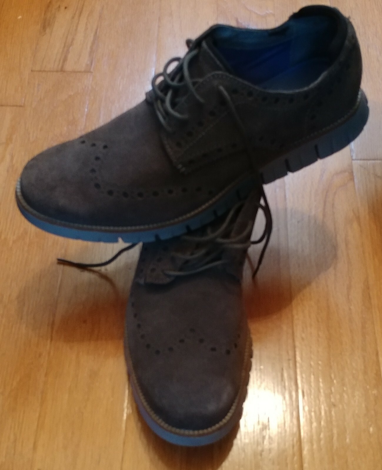MARK NASON TREMONT MEN’S GRAY SUEDE PREMIUM RELAXED FIT WINGTIP OXFORDS SIZE 11