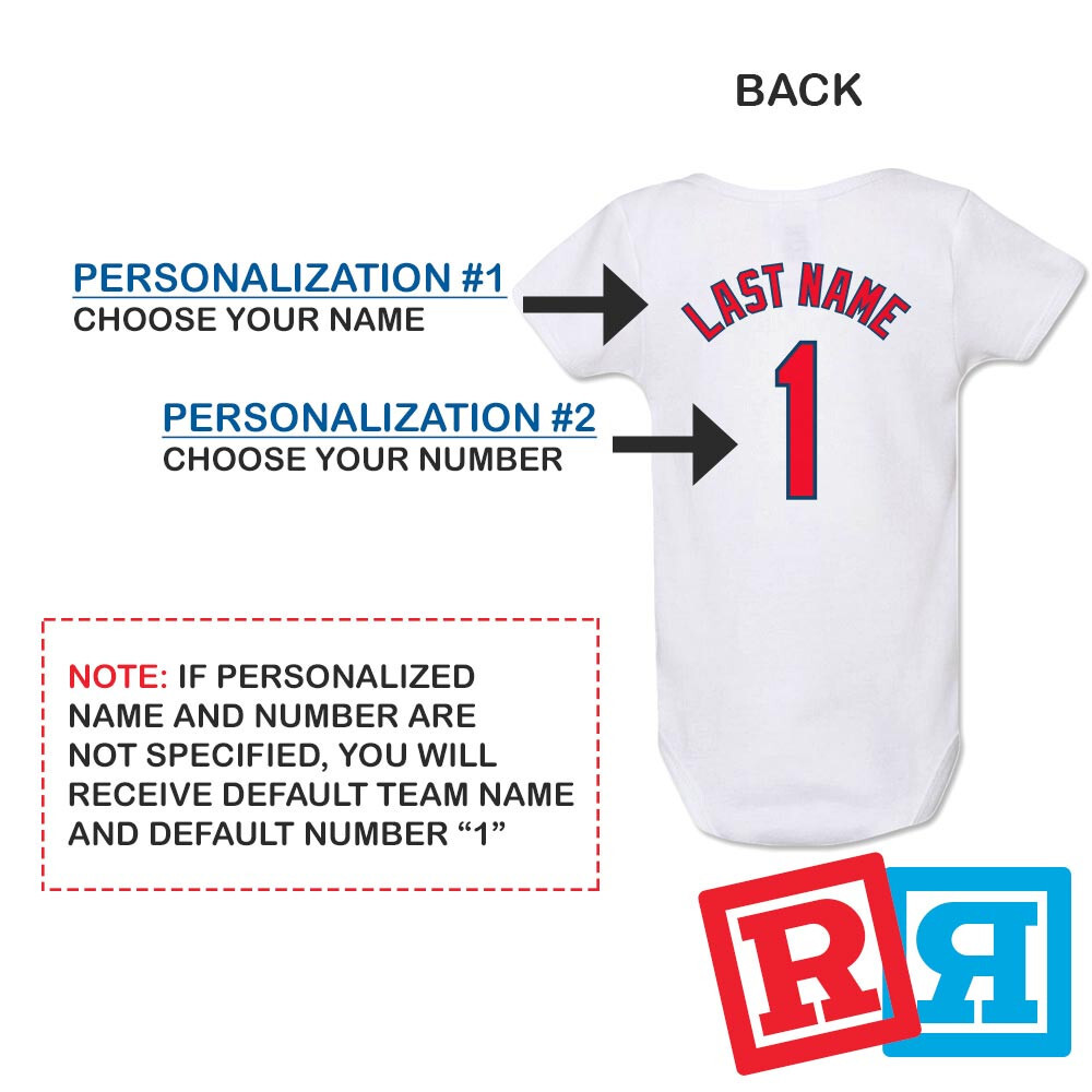 Personalized Cleveland Indians Gerber Baby Onesie® Cotton White Custom Bodysuit