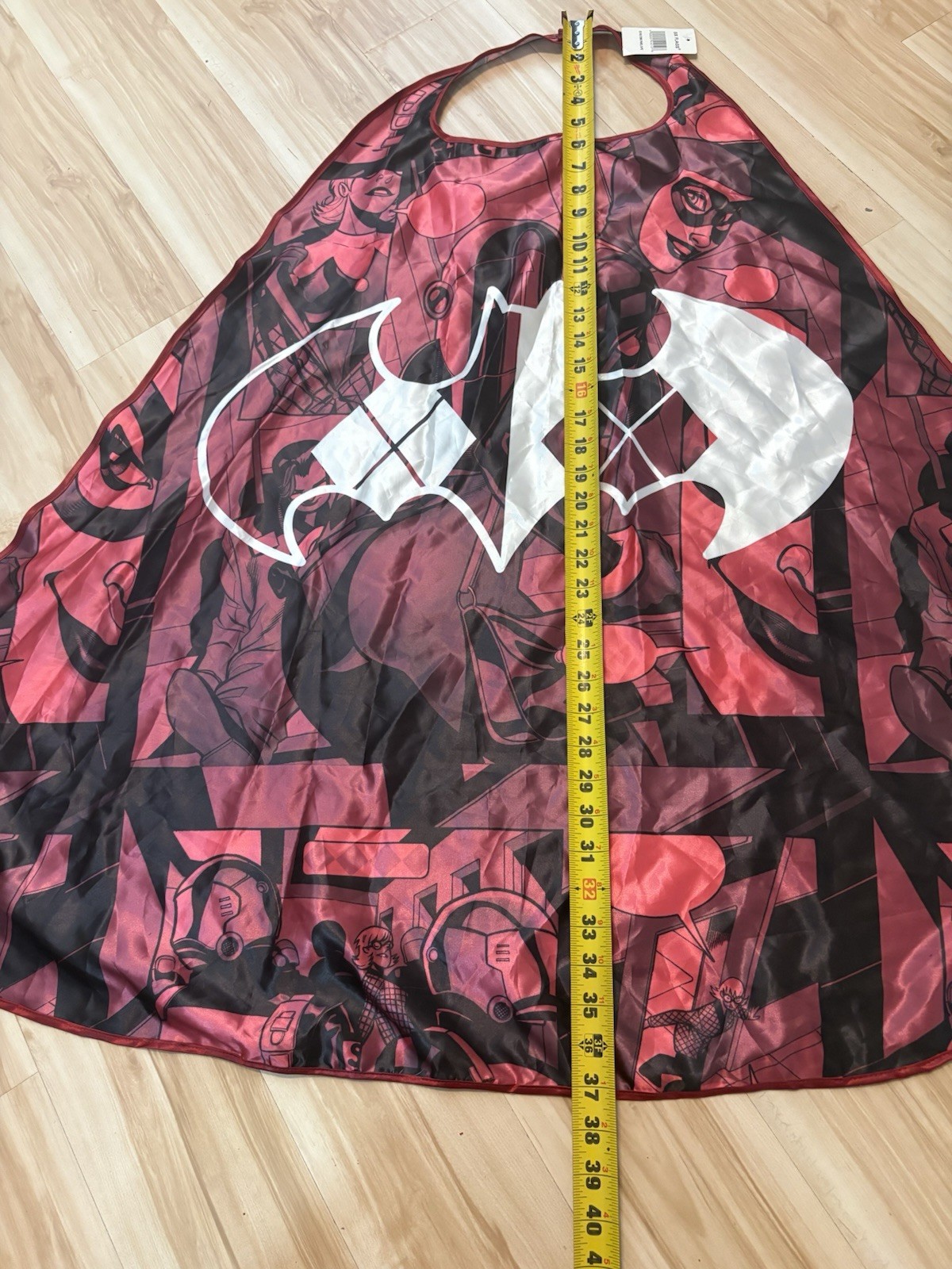 Harley Quinn Batman DC Comics Six Flags Red Black Cape Adult One Size