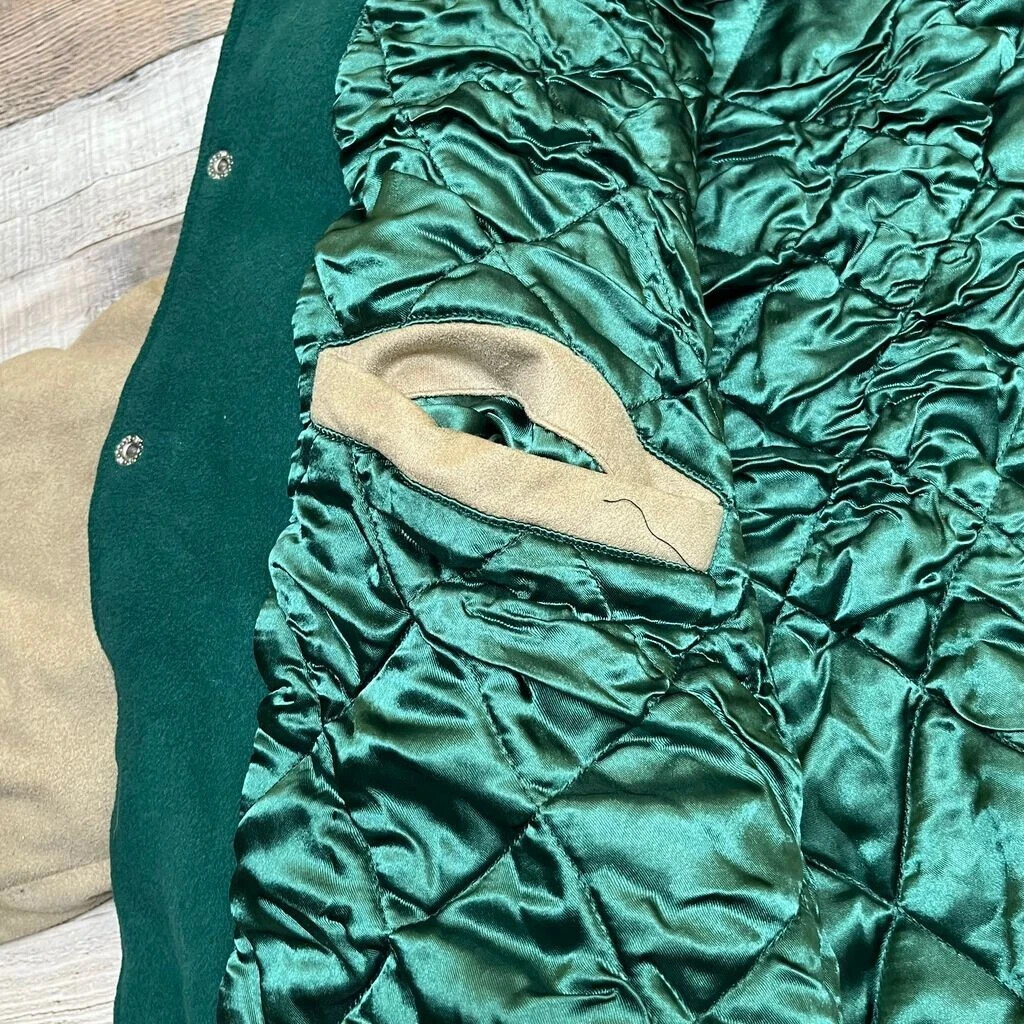Lady Luck Jacket Men’s Medium Green Varsity Casino High Roller Player’s Club