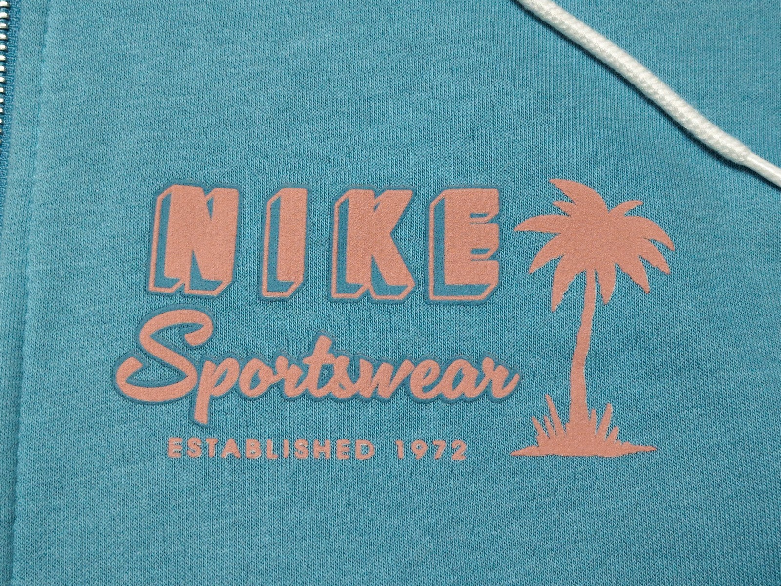 NIKE Sportswear Full Zip Hoodie Tropical Floral Palms HV4614 Blue Large L ~ New