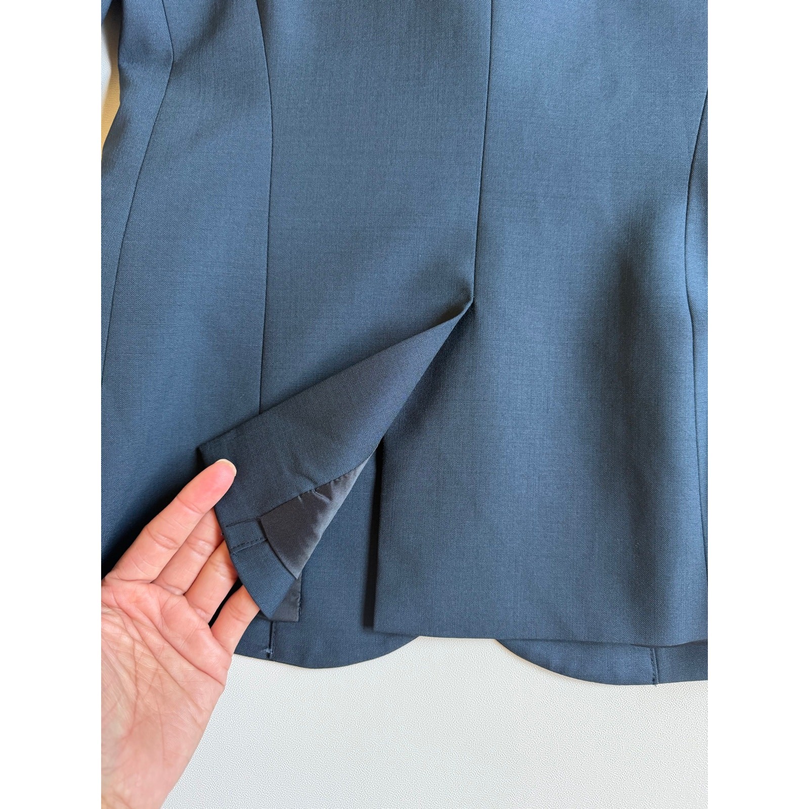 Theory Women’s Navy Single-Button Wool Blend Tailored Blazer Jacket Size 00