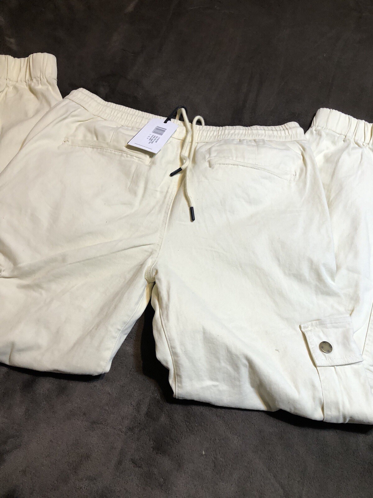 Wesc Cream Unisex Cotton Elastane Cargo Jogger Sizes Men L Women XL
