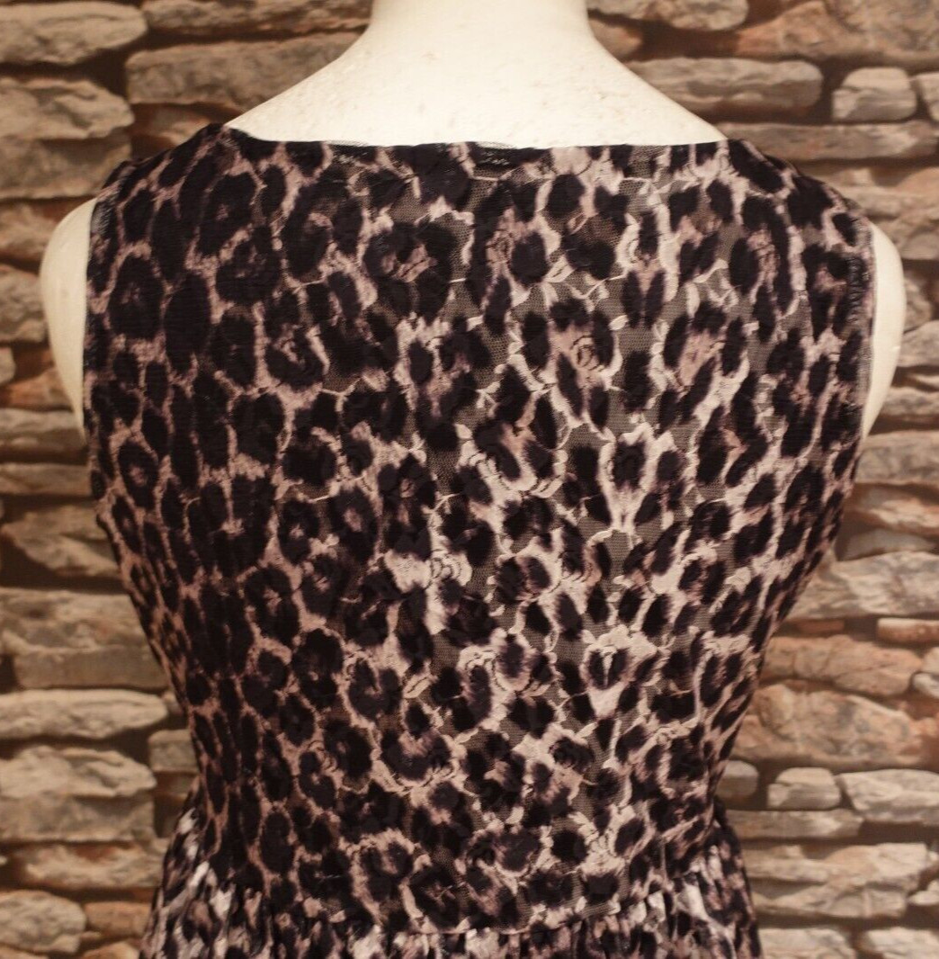 Quiz Lovely Stylish Animal Print Lined Sleeveless Dress Size 16