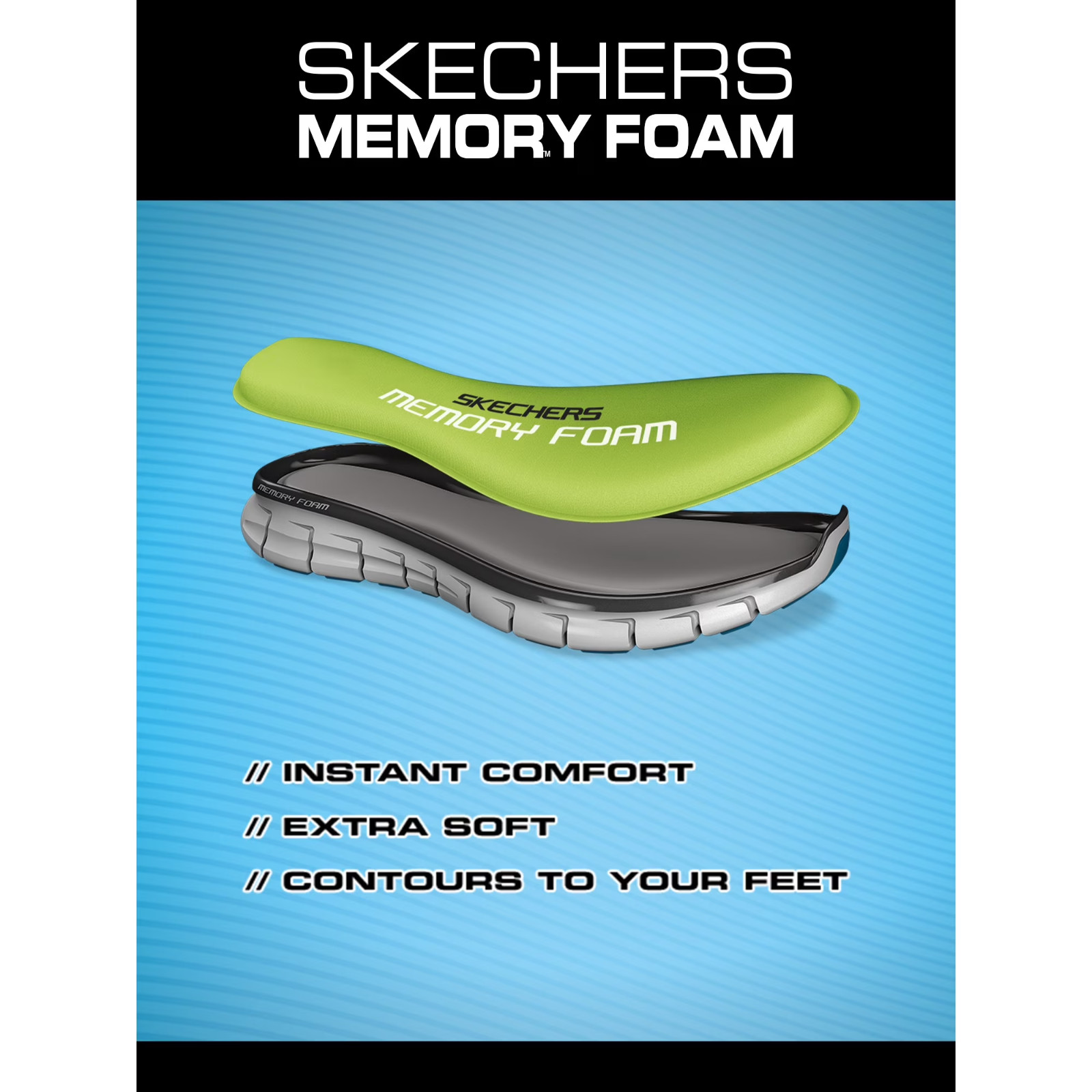 Skechers Men’s Track Moulton Lightweight Memory Foam Trainer Sneakers Black/Char