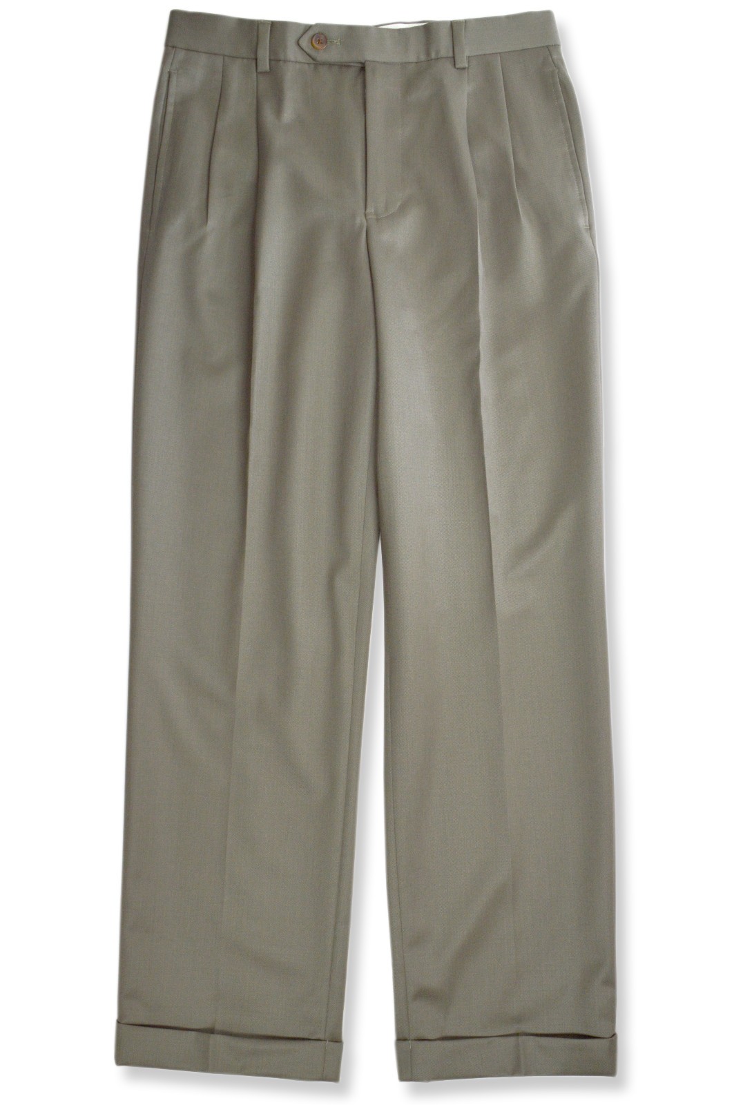 Brooks Brothers Mens Green Madison Fit Pleated Wool Pants 30W x 30L BB-2171