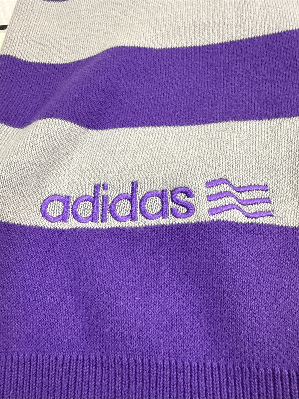 Retro Style Adidas Knitted Purple,Pink,& Beige Stripe Men’s Vest Size L Classy