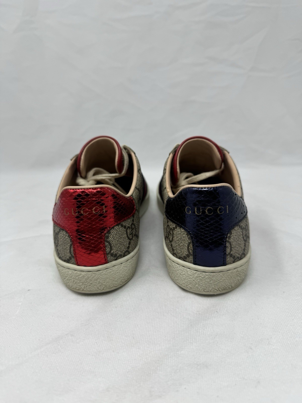 Size 35 Women’s – Ace Gucci-GG Supreme Beige/Ebony/Blue/Red – 499410 K2LH0 9768