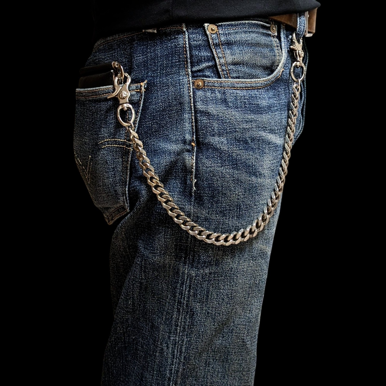 Solid brass Stainless steel Wallet chain Vintage finish Handmade in Japan GLSK