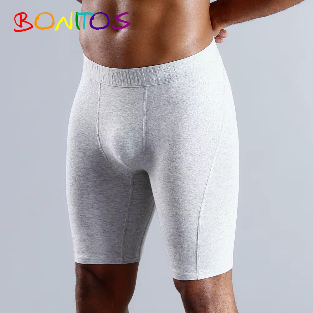 Men’s Long Leg Cotton Boxer Shorts Soft Stretch Breathable Premium Underwear