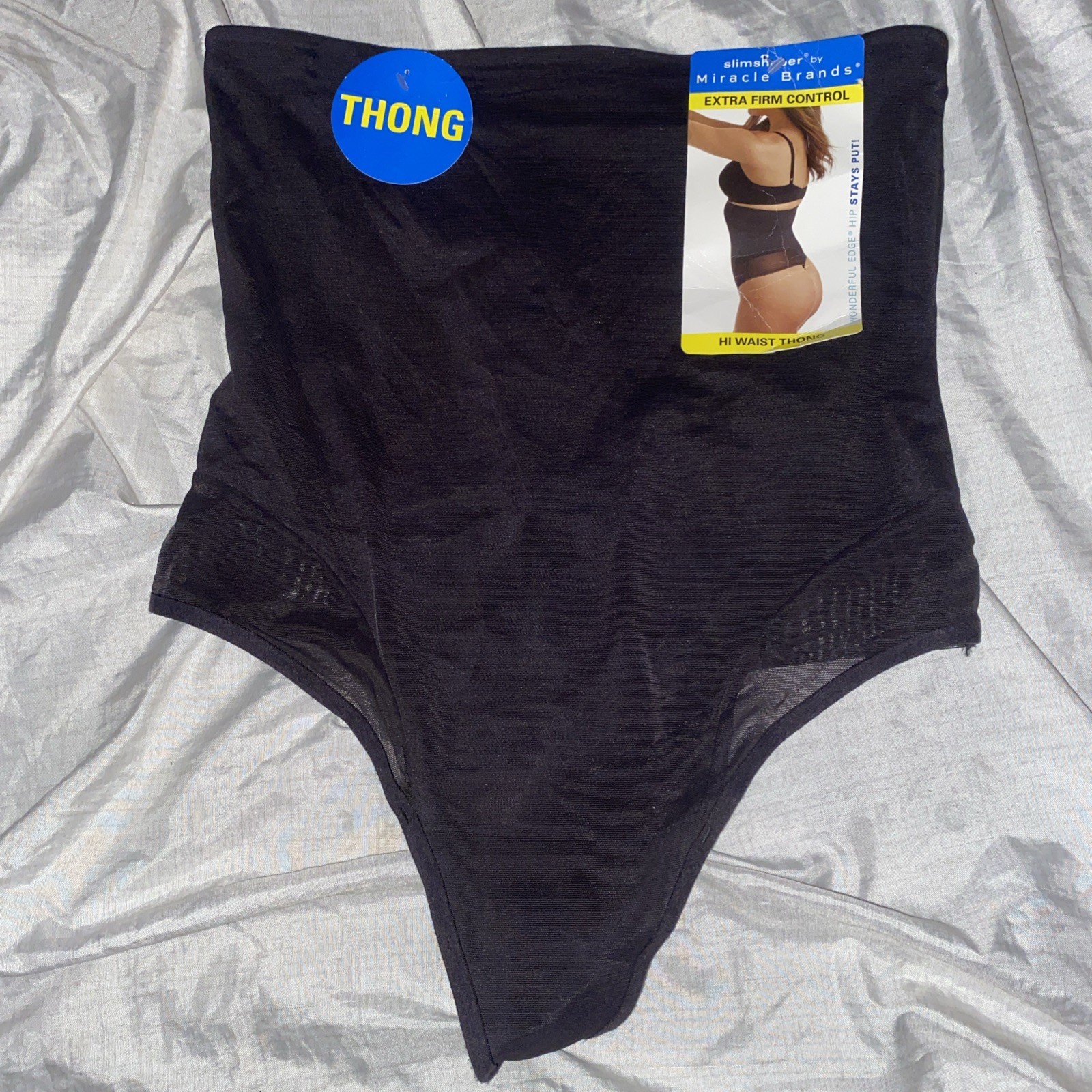 Slimshaper By Miracle Brands Shapewear Thong Size Xxl Black