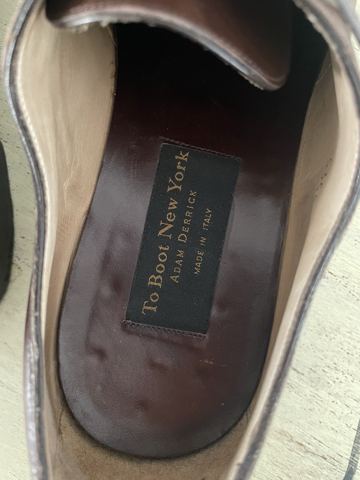 TO BOOT NEW YORK Hand Made in Italy Brown Derby in Italian Calf Size 12 1/2