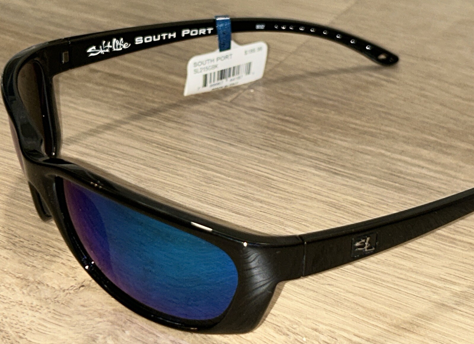 Salt Life South Port Gloss Black Saltlife Smoke Blue Lens Salty $189 New