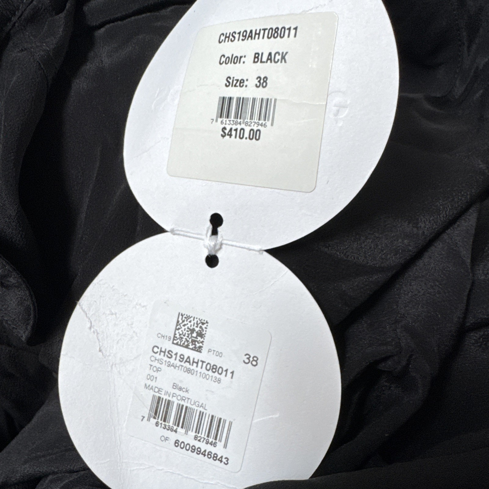 See By Chloé Black Silk Viscose Blend Top Sz 38 US 6 NWT Portugal $410