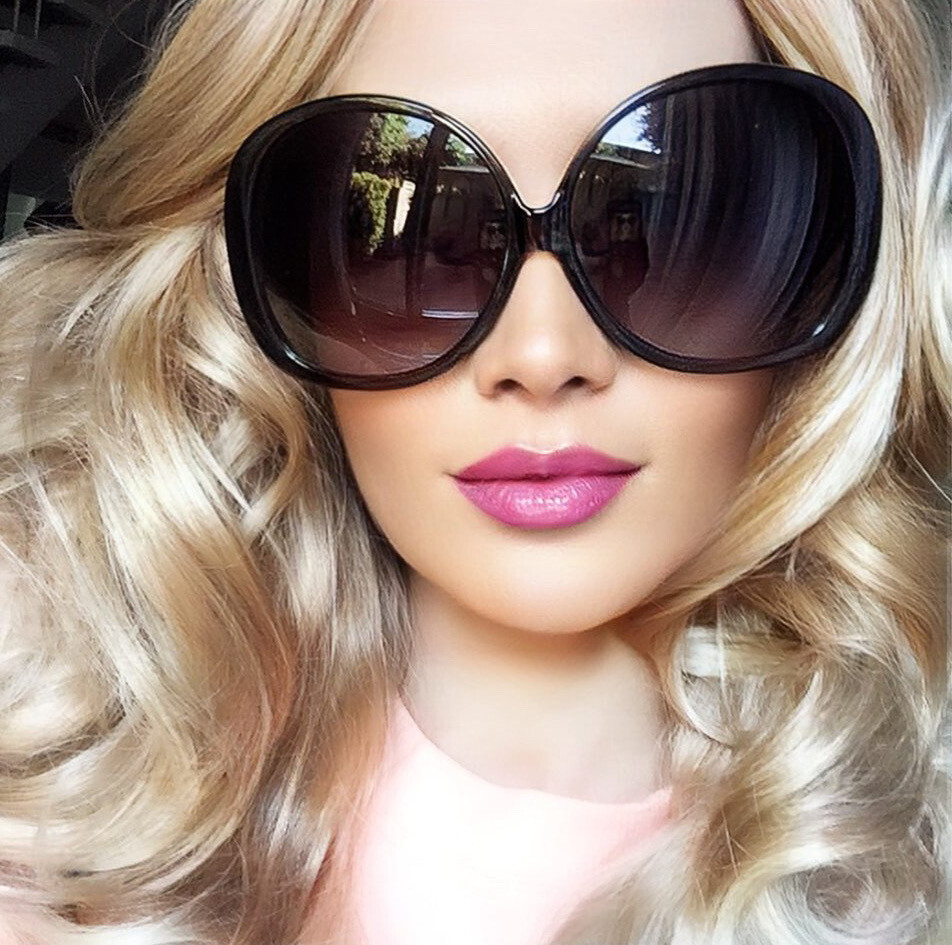 Huge Oversized Black or Brown Tortoise Large XXL Vintage Style Sunglasses 1033 L
