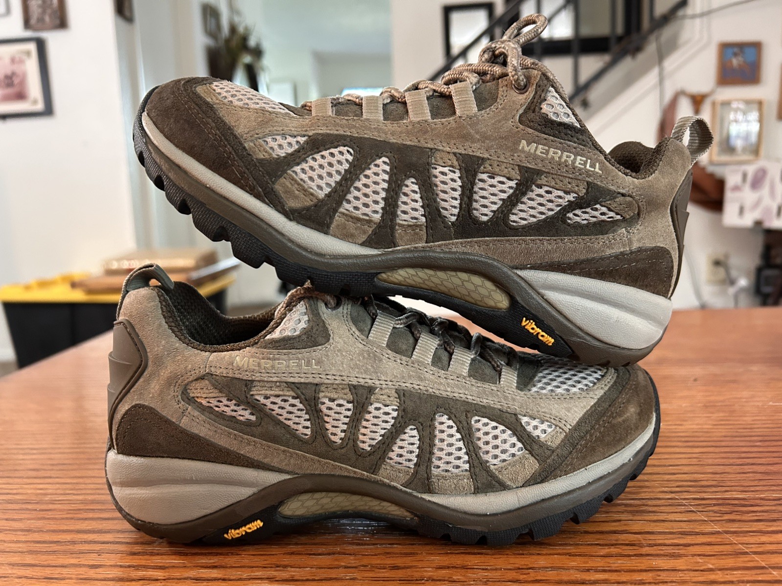 Merrell Siren Ventilator Womens 6.5 Desert Sage Hiking Shoes Vibram Low Top