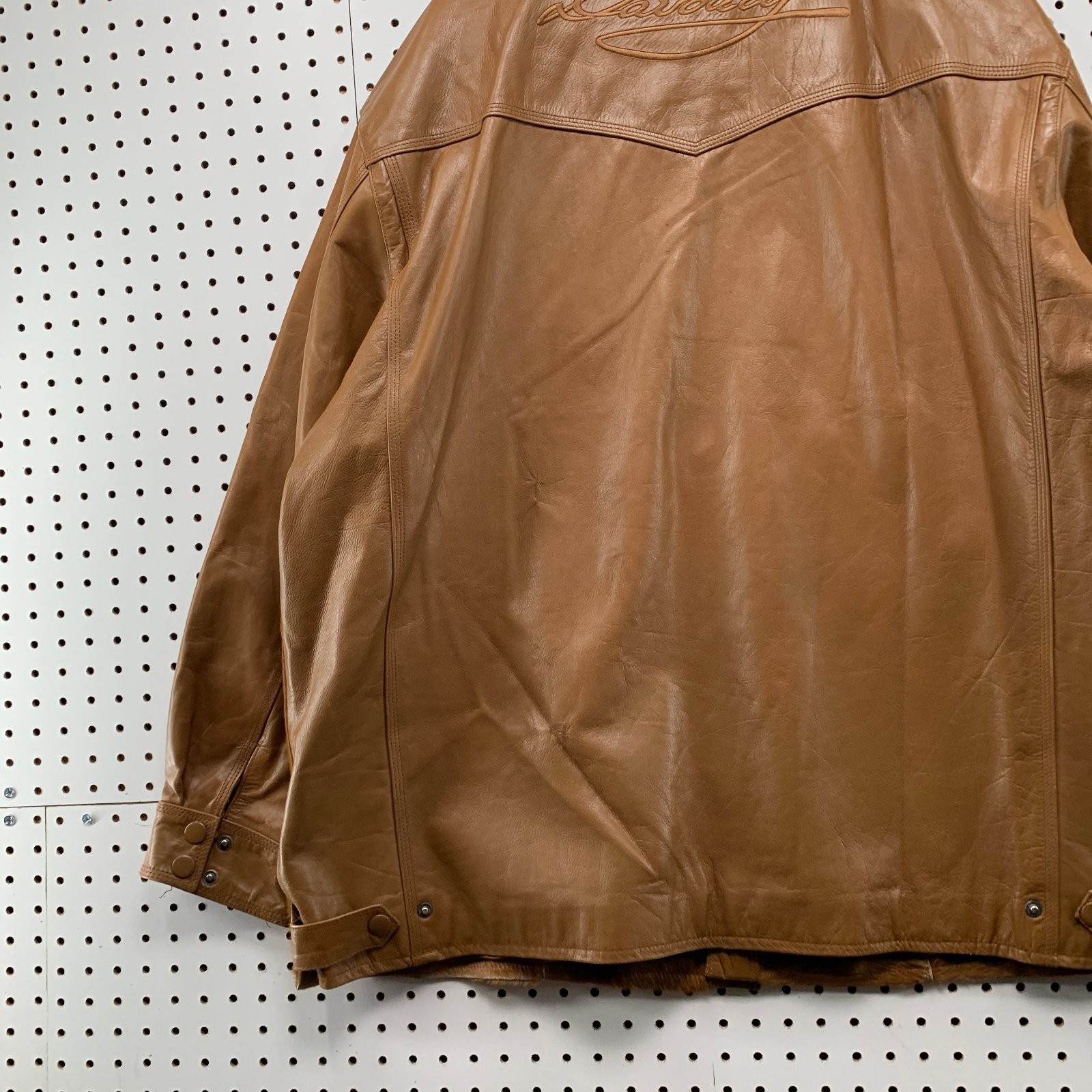 Vintage Davoucci Leather Jacket Men 6XL Brown Hair On Hide 80s 90s Rodeo Western