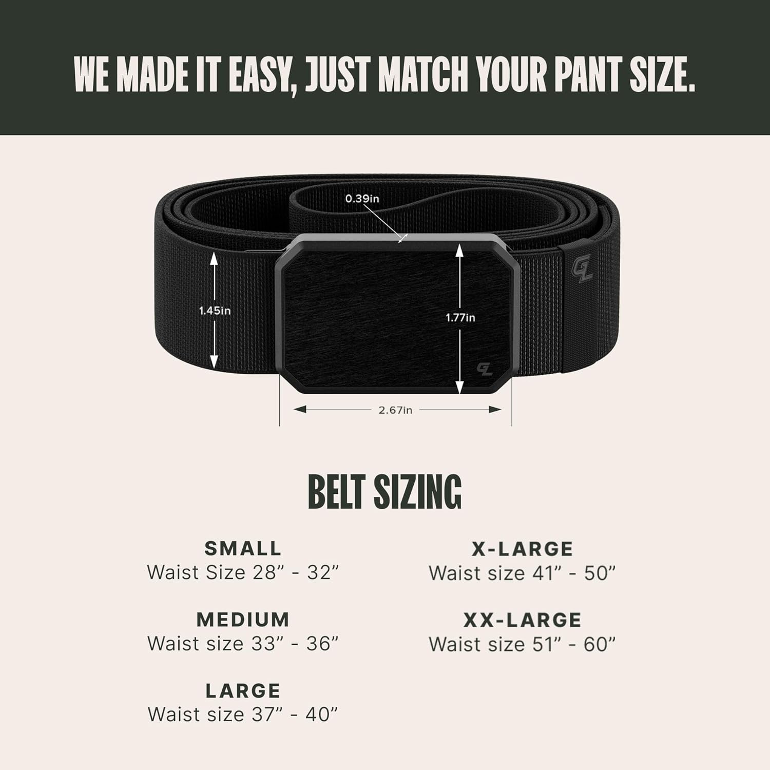 Groove Life Groove Belt OG – Men’S Work Belt – Stretch Nylon, Magnetic Buckle, A