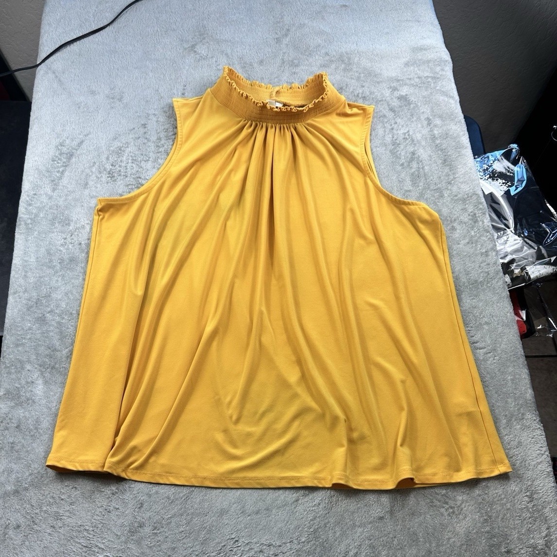 Cato Women’s Sleeveless Mock Neck Blouse Mustard Yellow Size 22/24W Plus Size