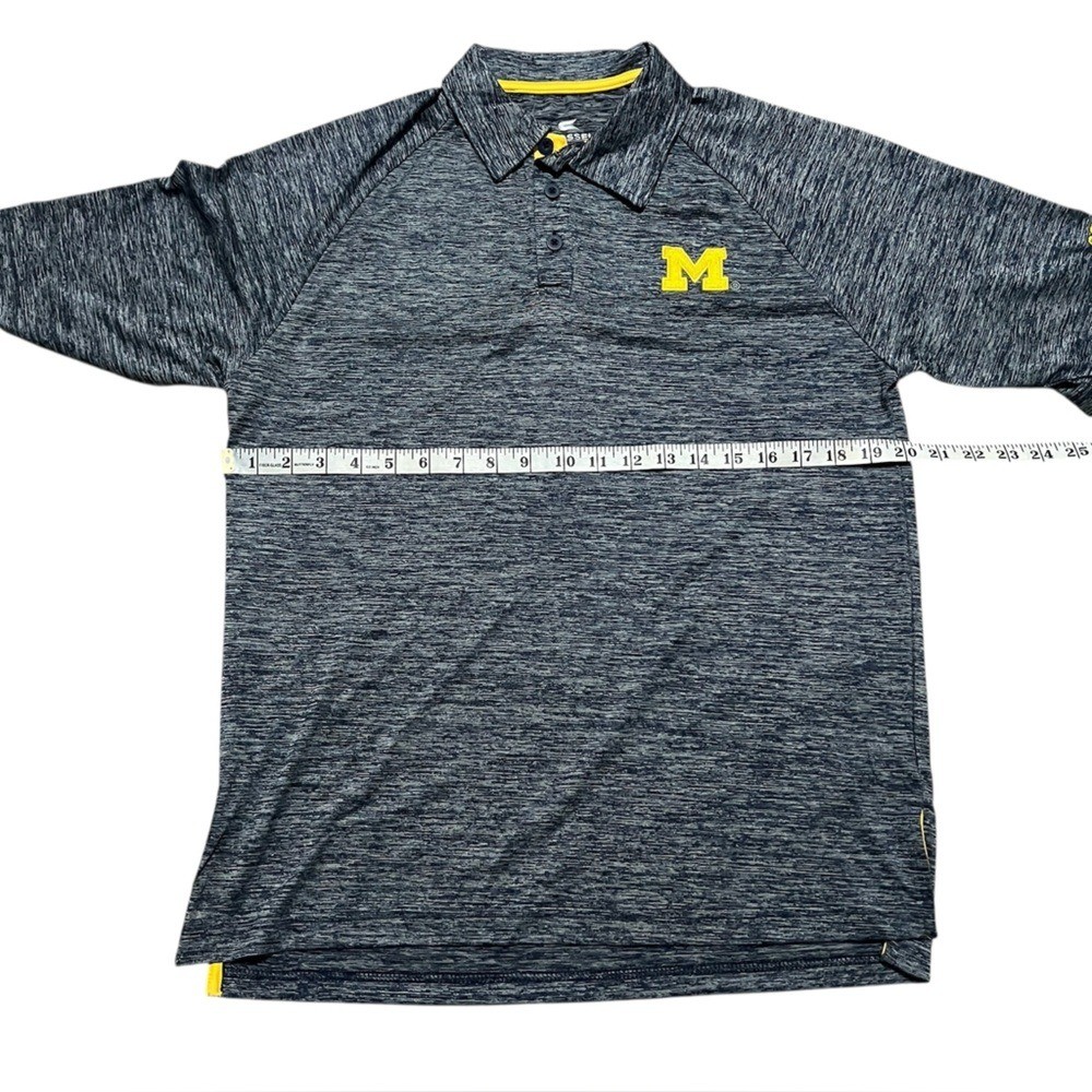 Colosseum Michigan Wolverines men’s Polo Shirt Logo navy Yellow Small college
