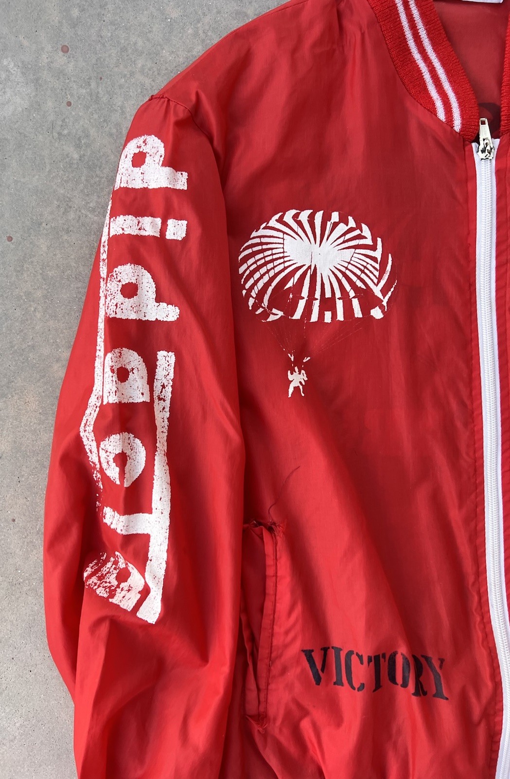 Vintage Para Troop Jacket Small 70s 80s Red Rally Raider Victory Para Trooper