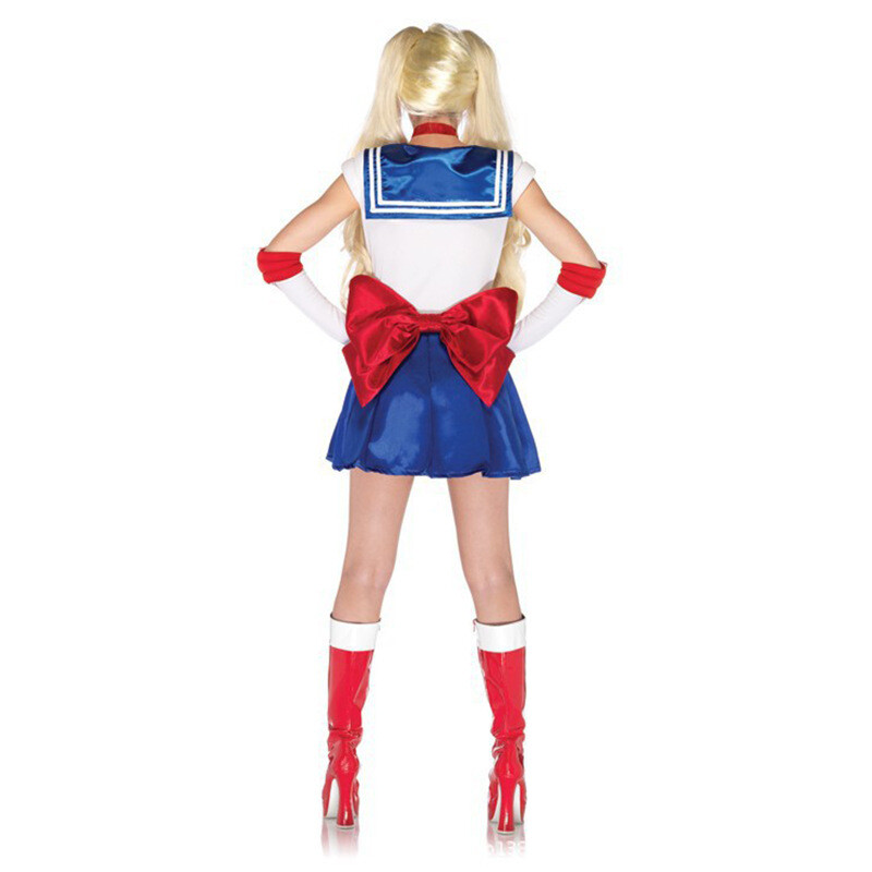 Sailor Moon Usagi Tsukino Cosplay Halloween Anime Costume Uniform Dress w/Glove