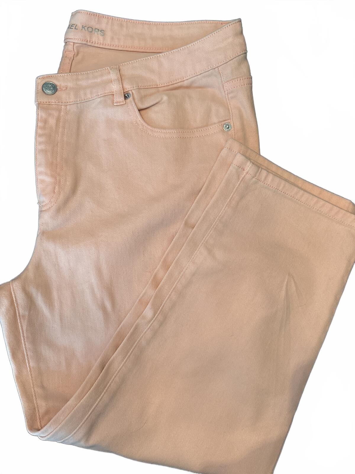 Michael Kors Cropped Skinny Shell Pink Jeans 12