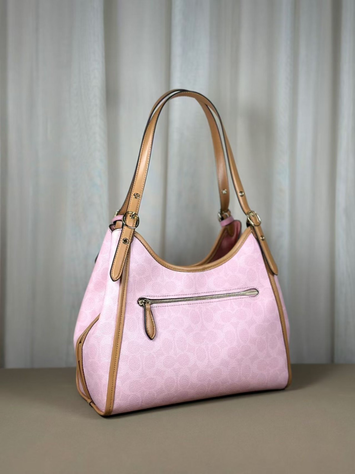 NWT Coach CEL13 Erin Shoulder Bag In Signature Canvas With Charms Powder Pink