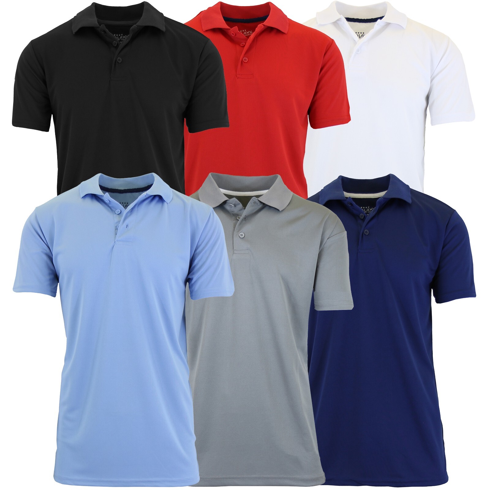 Men’s Short Sleeve Moisture Wicking Polo Shirts Active T-Shirts Muscle Tees Gym